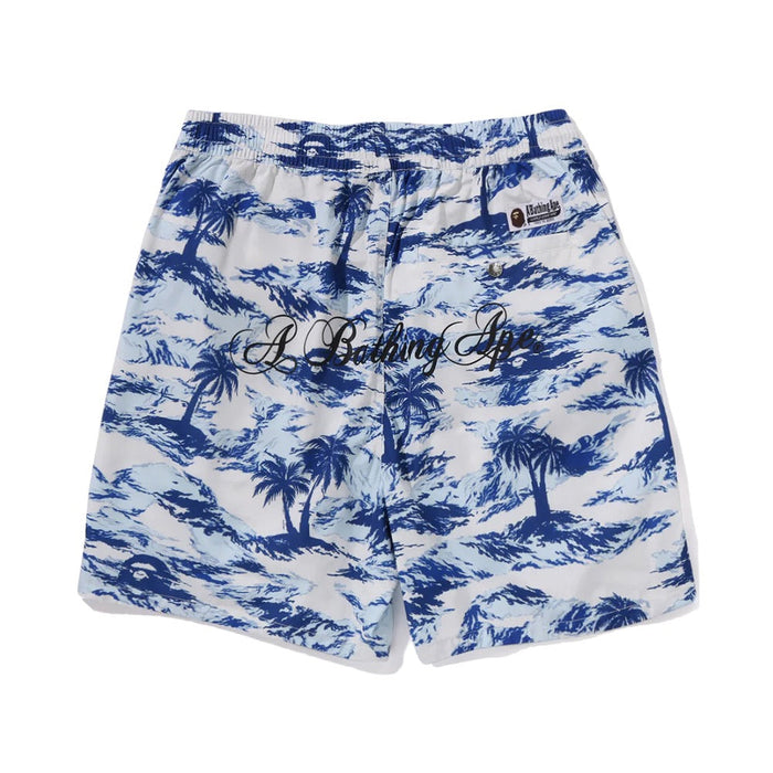 팜 트리 카모 릴랙스드 핏 비치 쇼츠(M) BLUE