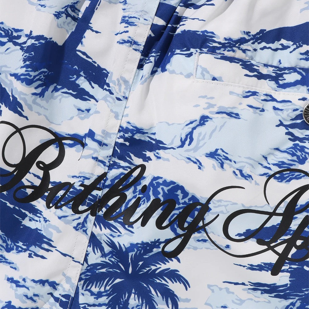 팜 트리 카모 릴랙스드 핏 비치 쇼츠(M) BLUE