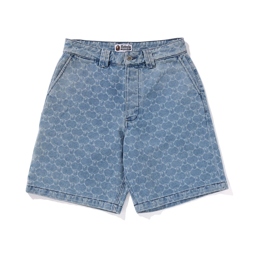 콜리지 모노그램 릴렉스트 핏 13oz 데님 쇼츠(M) LIGHT INDIGO