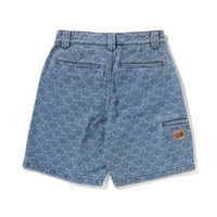 콜리지 모노그램 릴렉스트 핏 13oz 데님 쇼츠(M) LIGHT INDIGO