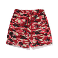 팜 트리 카모 릴렉스드 핏 비치 쇼츠(M) RED