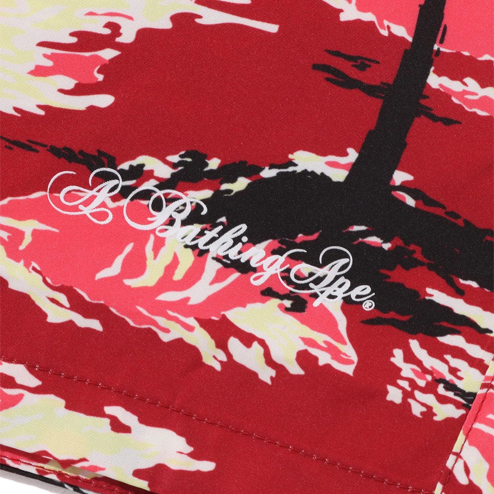 팜 트리 카모 릴렉스드 핏 비치 쇼츠(M) RED