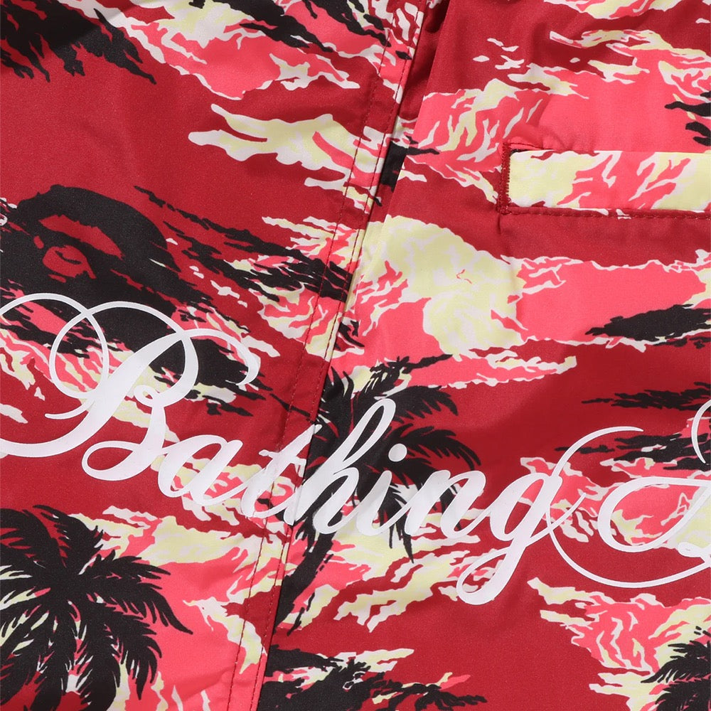 팜 트리 카모 릴렉스드 핏 비치 쇼츠(M) RED