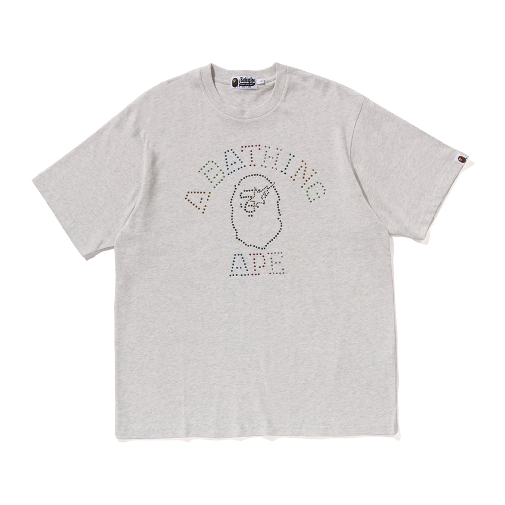 라인스톤 콜리지 릴렉스드 핏 티셔츠(M) GRAY
