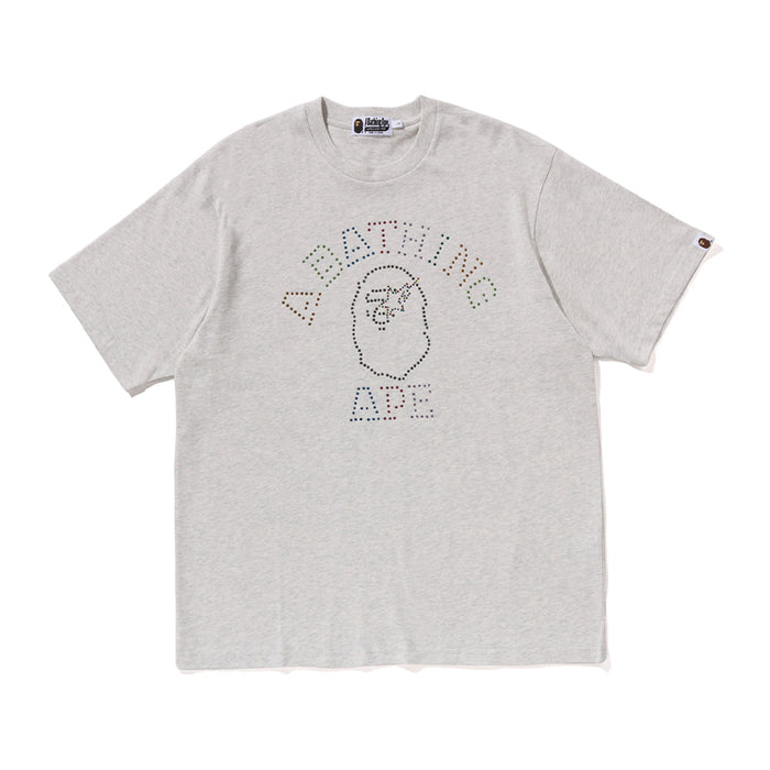 라인스톤 콜리지 릴렉스드 핏 티셔츠(M) GRAY