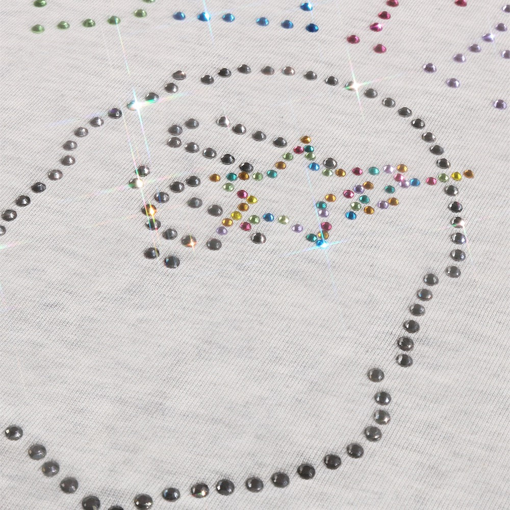 라인스톤 콜리지 릴렉스드 핏 티셔츠(M) GRAY