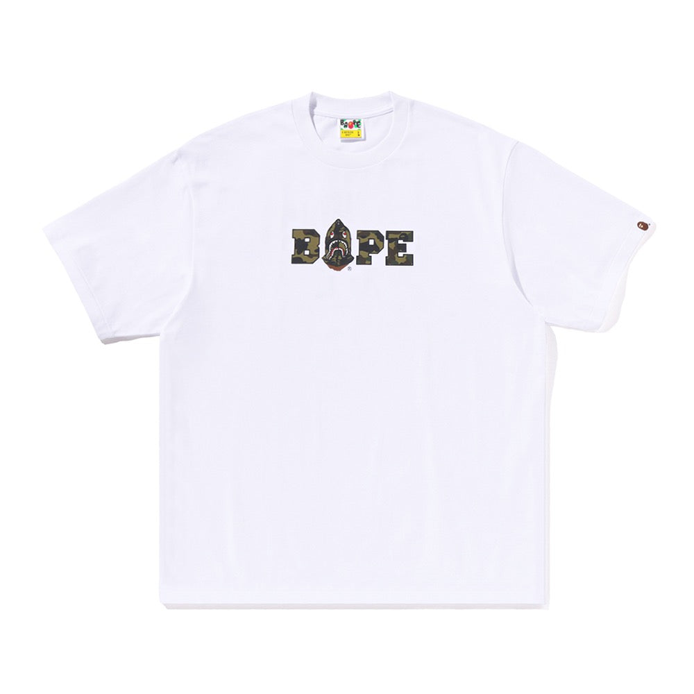 퍼스트 카모 BAPE 로고 릴렉스드 핏 티셔츠(M) WHITE