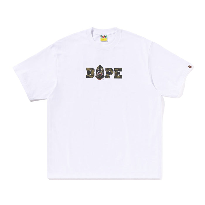 퍼스트 카모 BAPE 로고 릴렉스드 핏 티셔츠(M) WHITE