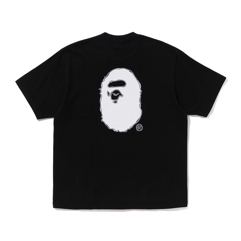핸드 드로우 BAPE 로고 릴렉스드 핏 티셔츠(M) BLACK