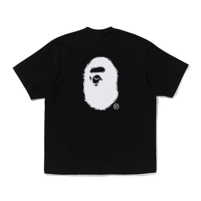 핸드 드로우 BAPE 로고 릴렉스드 핏 티셔츠(M) BLACK