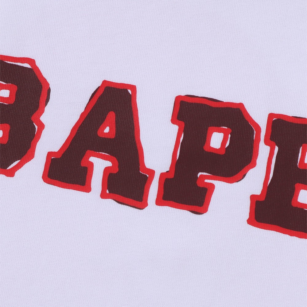 핸드 드로우 BAPE 로고 릴렉스드 핏 티셔츠(M) WHITE