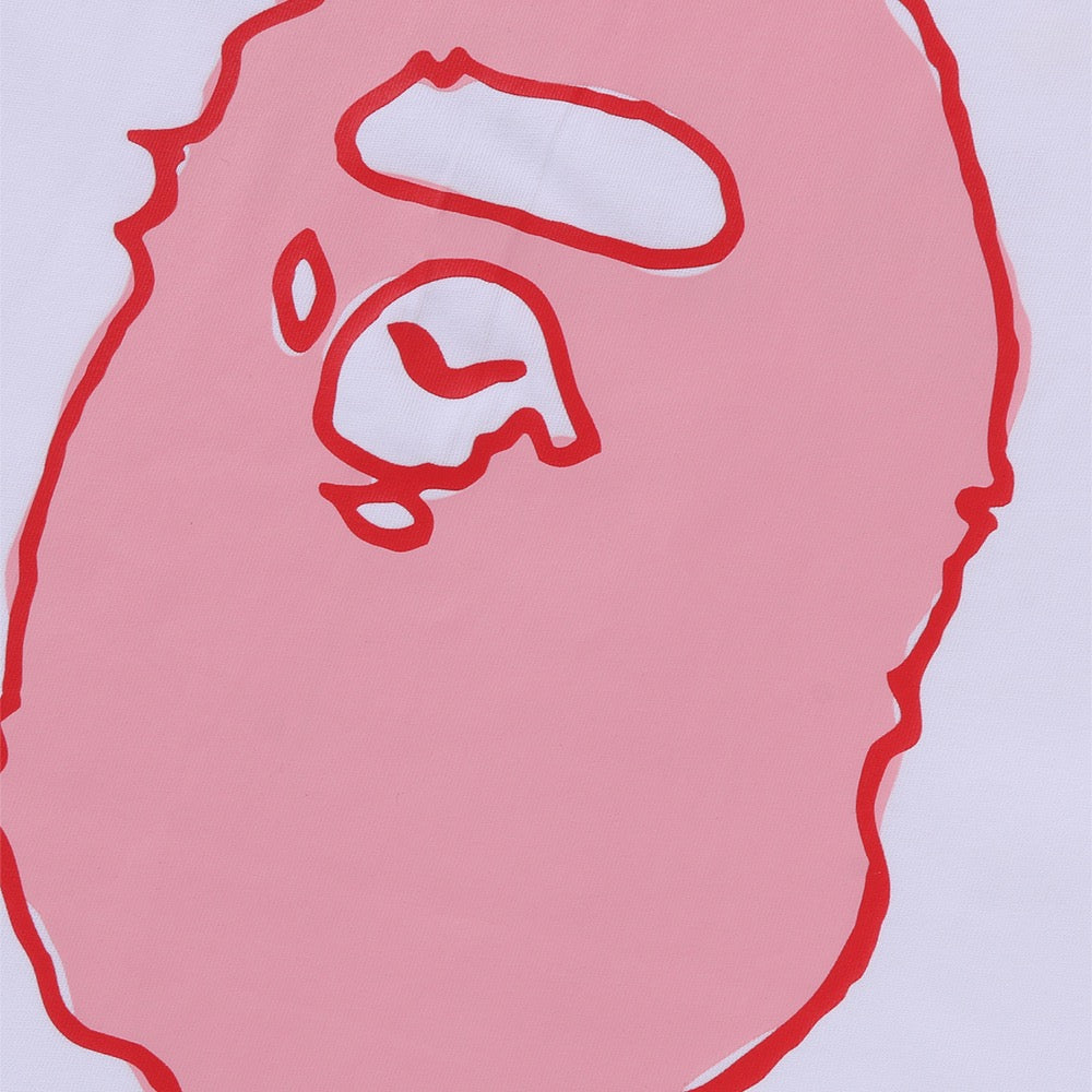 핸드 드로우 BAPE 로고 릴렉스드 핏 티셔츠(M) WHITE