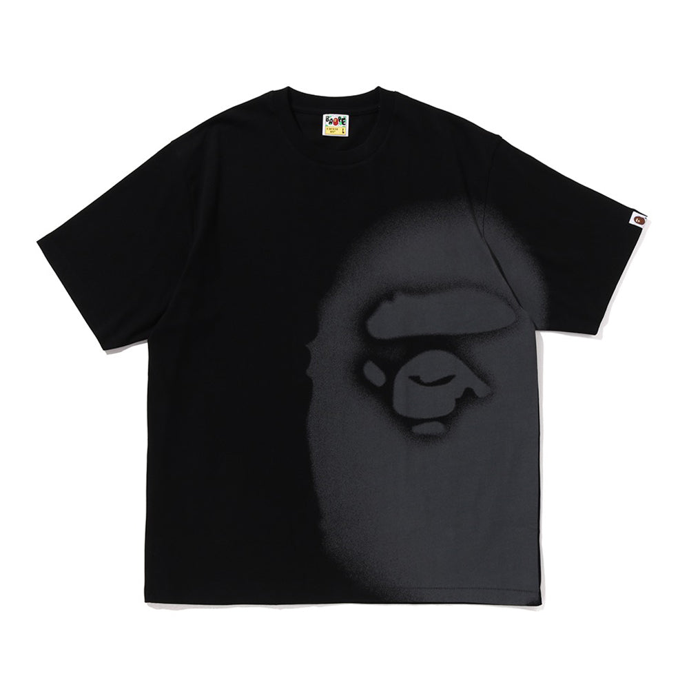 스프레이 프린트 에이프 헤드 릴렉스드 핏 티셔츠 #1(M) BLACK