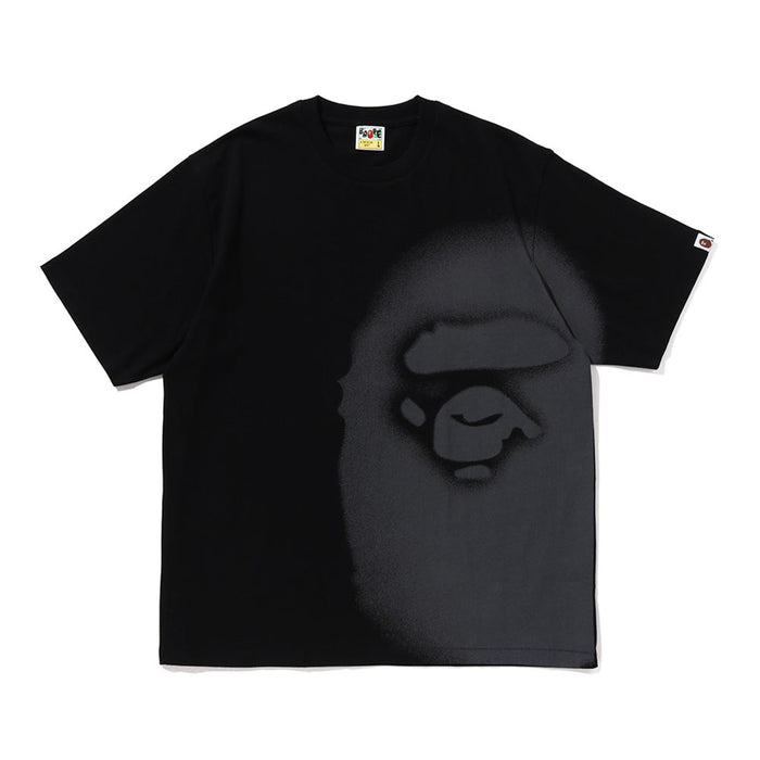 스프레이 프린트 에이프 헤드 릴렉스드 핏 티셔츠 #1(M) BLACK