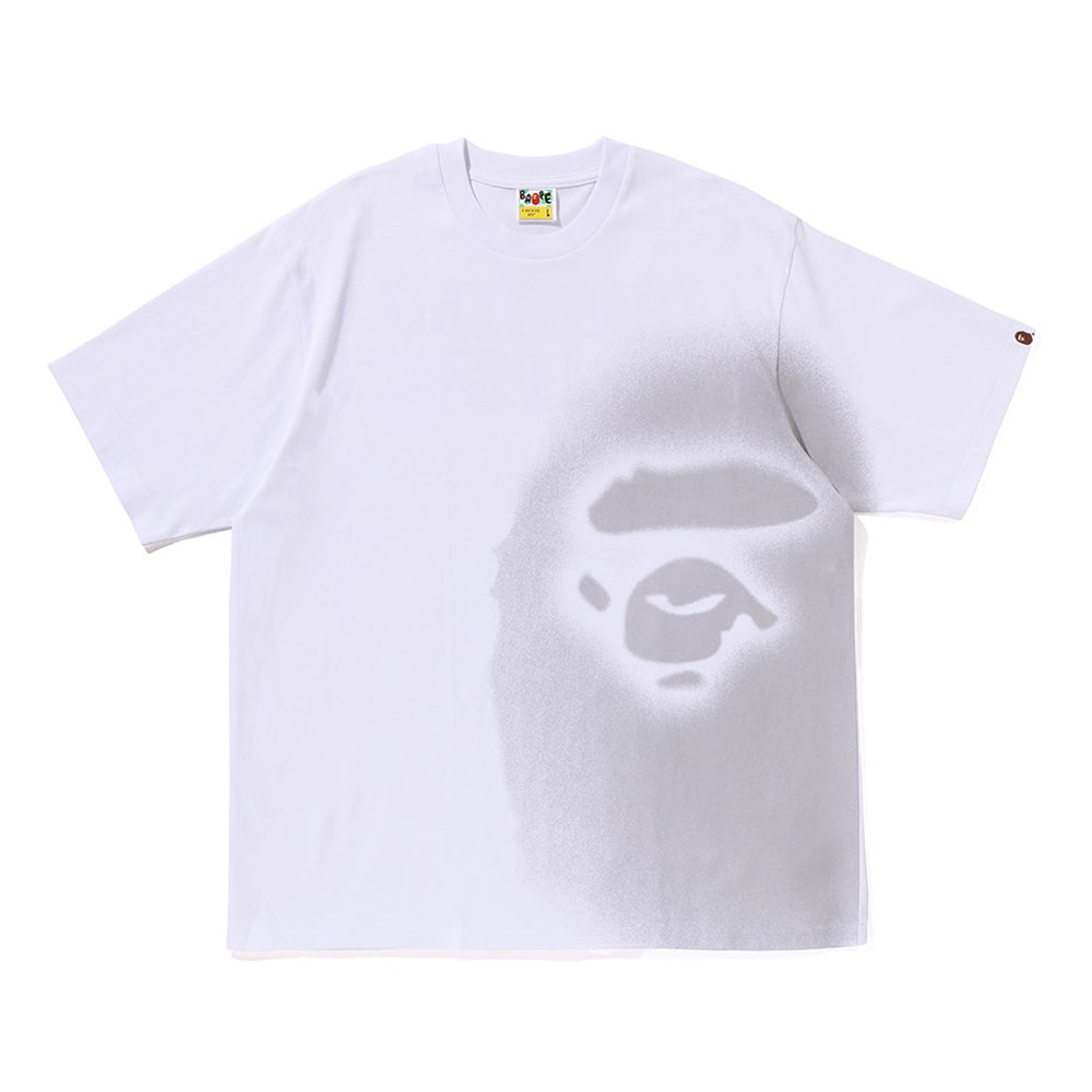 스프레이 프린트 에이프 헤드 릴렉스드 핏 티셔츠 #1(M) WHITE