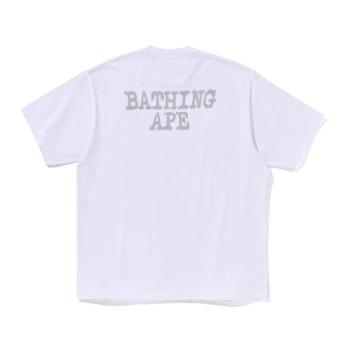 스프레이 프린트 에이프 헤드 릴렉스드 핏 티셔츠 #1(M) WHITE