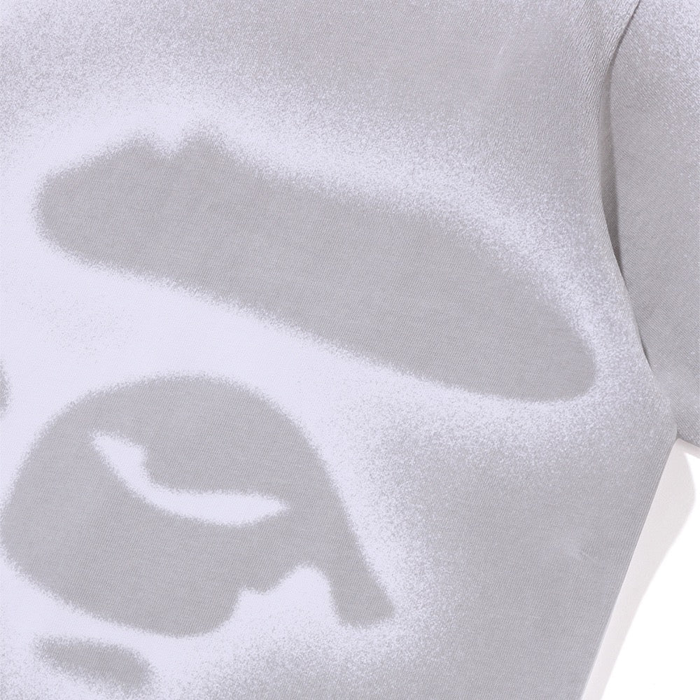 스프레이 프린트 에이프 헤드 릴렉스드 핏 티셔츠 #1(M) WHITE