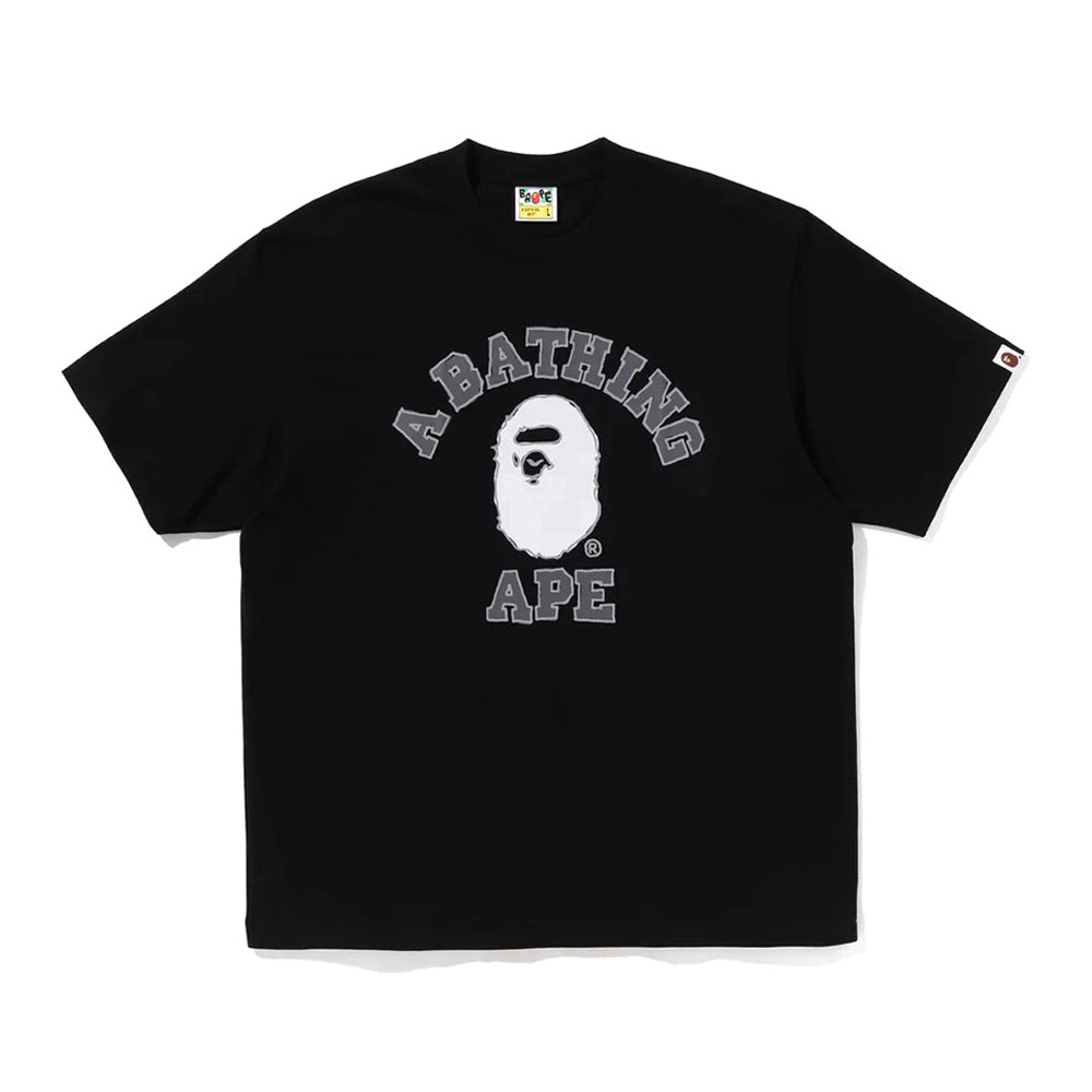 핸드 드로운  콜리지 릴렉스드 핏 티셔츠(M) BLACK