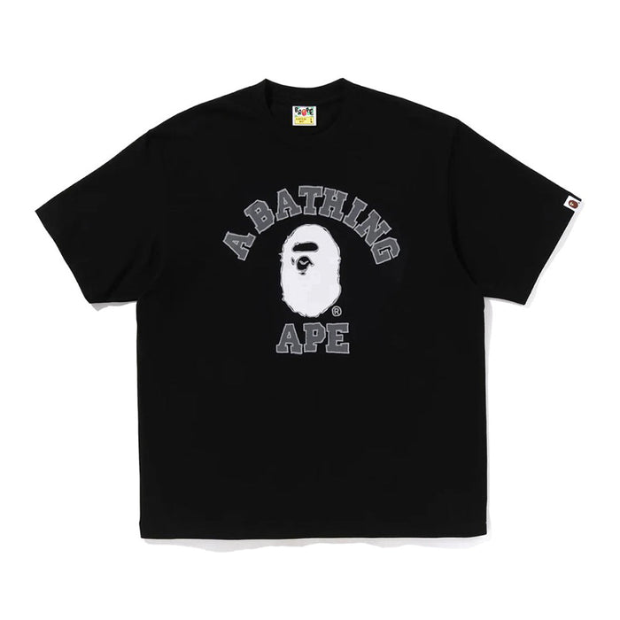 핸드 드로운  콜리지 릴렉스드 핏 티셔츠(M) BLACK