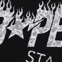 와일드 레오파드 패턴 베이프 스타 로고 릴렉스드 핏 티셔츠(M) BLACK