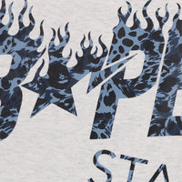 와일드 레오파드 패턴 베이프 스타 로고 릴렉스드 핏 티셔츠(M) GRAY