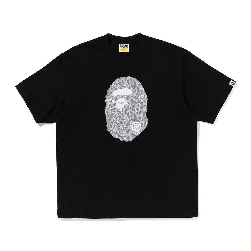 와일드 레오파드 패턴 에이프 릴렉스드 핏 티셔츠(M) BLACK