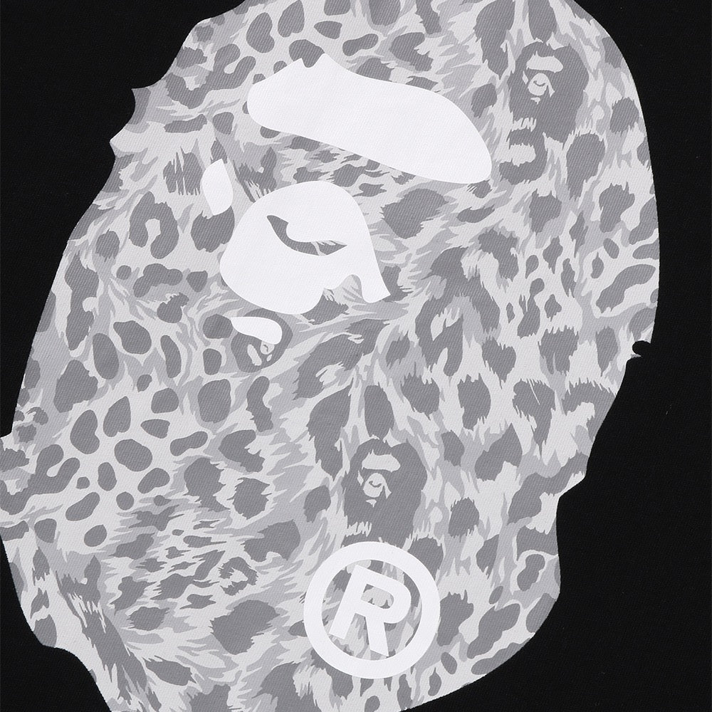 와일드 레오파드 패턴 에이프 릴렉스드 핏 티셔츠(M) BLACK