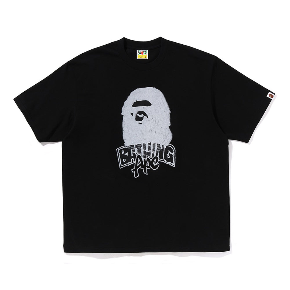 핸드 드로운 에이프 헤드 릴렉스드 핏 티셔츠(M) BLACK