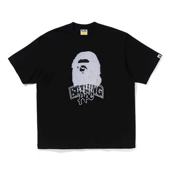 핸드 드로운 에이프 헤드 릴렉스드 핏 티셔츠(M) BLACK