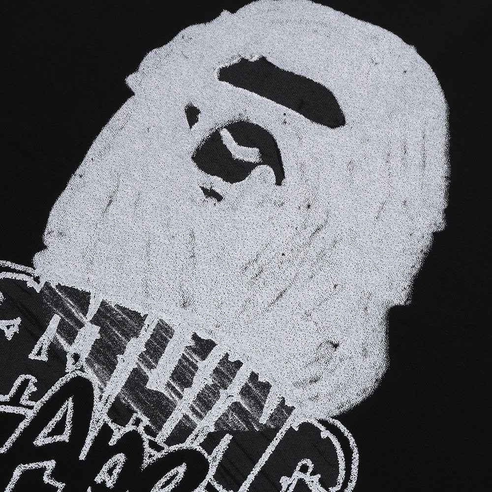 핸드 드로운 에이프 헤드 릴렉스드 핏 티셔츠(M) BLACK