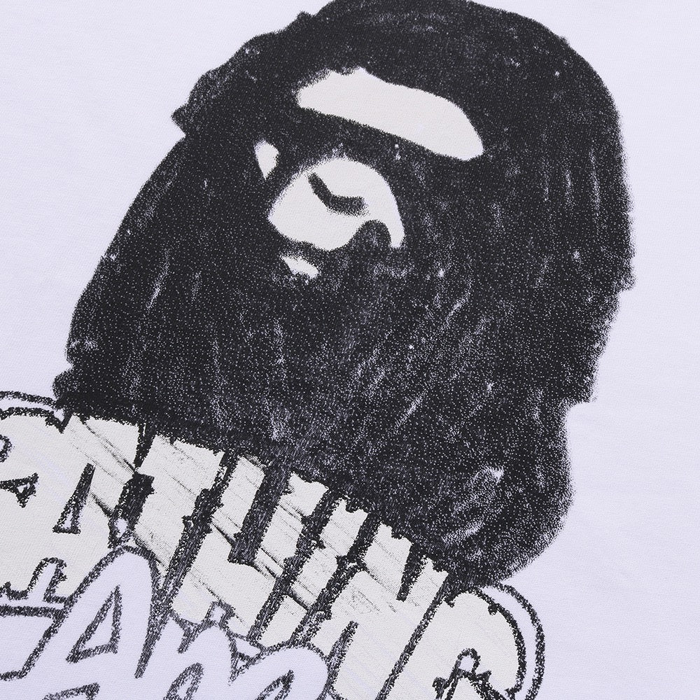 핸드 드로운 에이프 헤드 릴렉스드 핏 티셔츠(M) WHITE