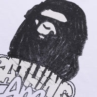 핸드 드로운 에이프 헤드 릴렉스드 핏 티셔츠(M) WHITE