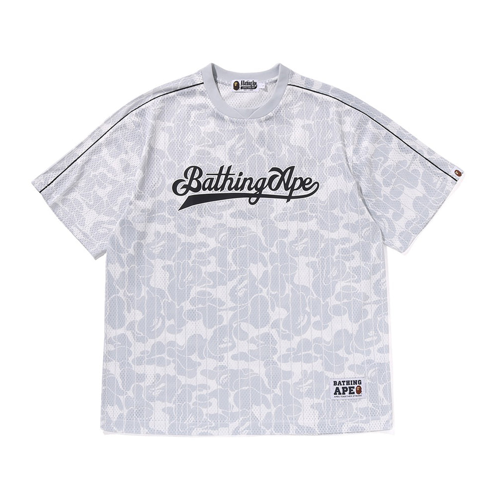 카모 스트라이프 베이스볼 로고 릴렉스드 핏 티셔츠 GRAY