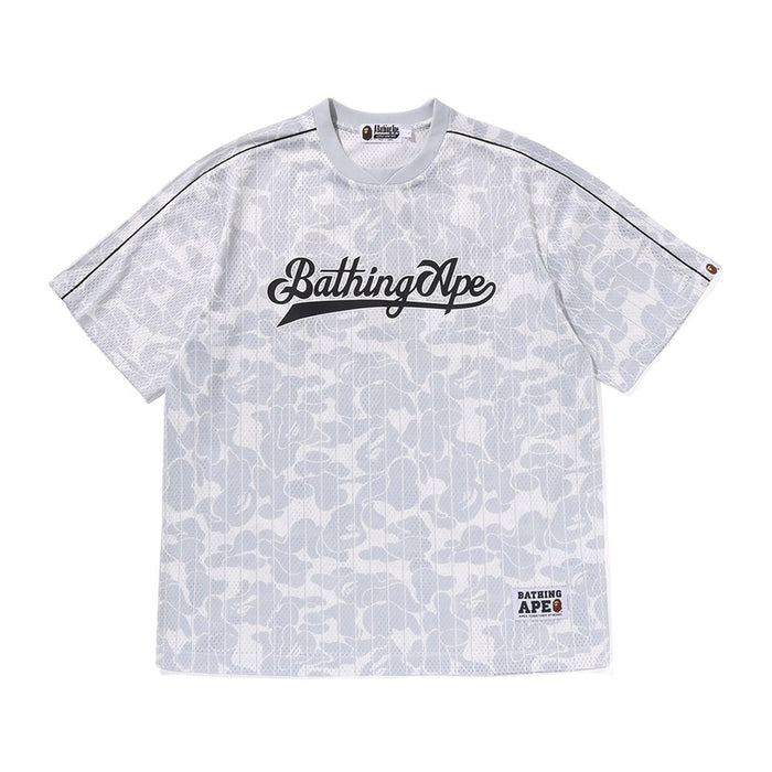 카모 스트라이프 베이스볼 로고 릴렉스드 핏 티셔츠 GRAY