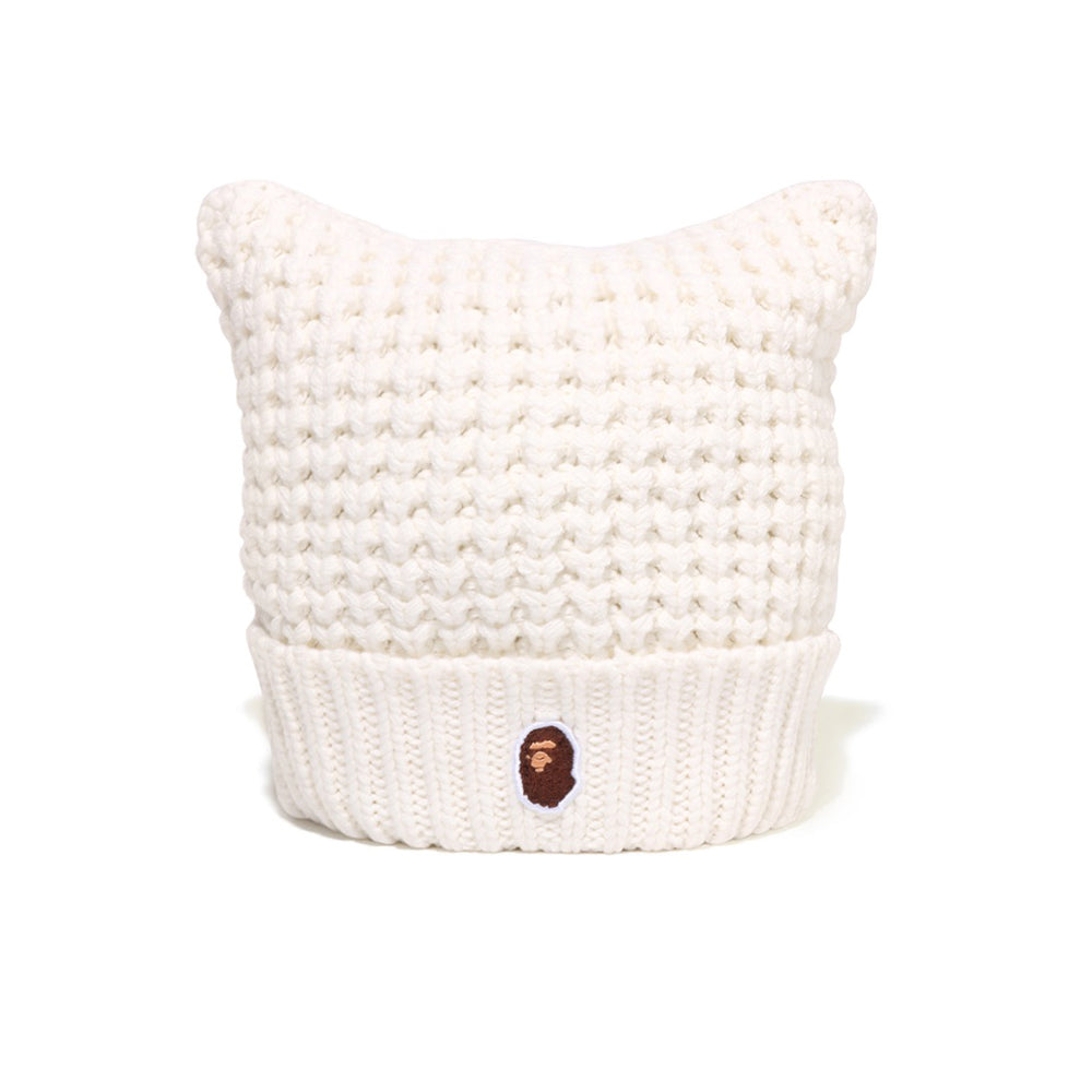 캣 이어 니트 캡(W) WHITE