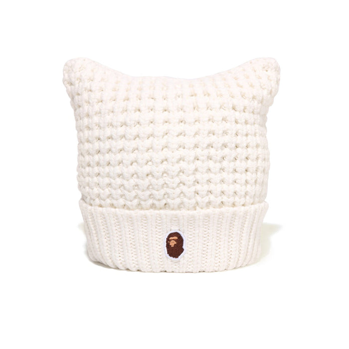 캣 이어 니트 캡(W) WHITE
