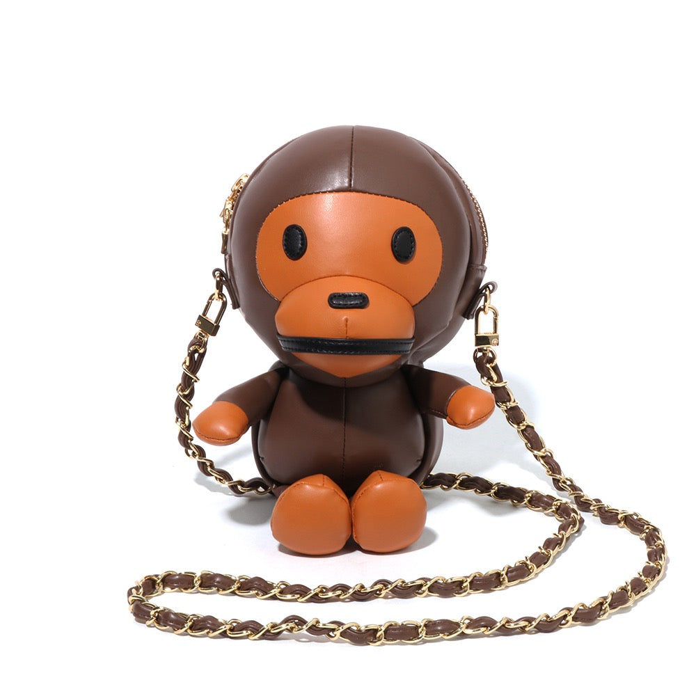 베이비 마일로 플러쉬 인형 미니 숄더 백 BROWN