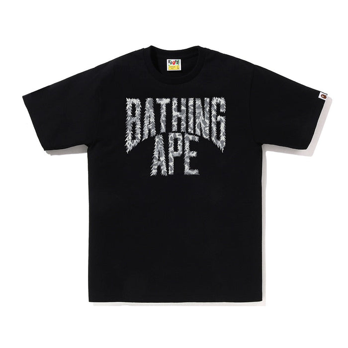 와일드 레오파드 패턴 NYC 로고 티셔츠(M) BLACK/GRAY