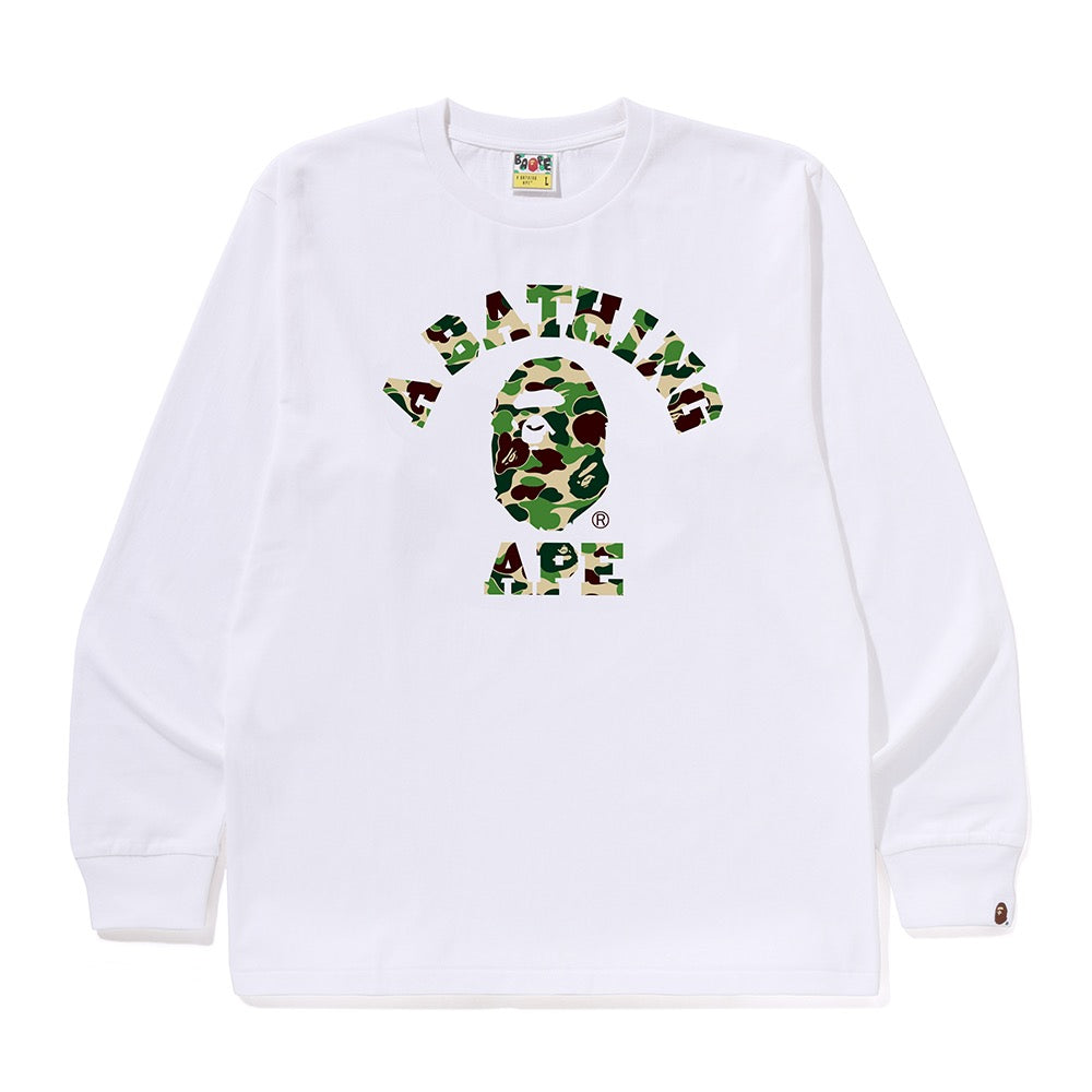 ABC 카모 콜리지 롱슬리브 티셔츠(M) WHITE/GREEN