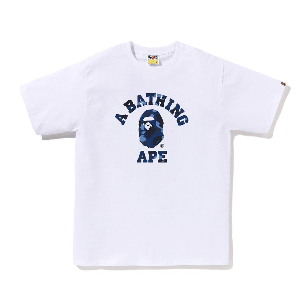 컬러 카모 콜리지 티셔츠(M) WHITE/NAVY