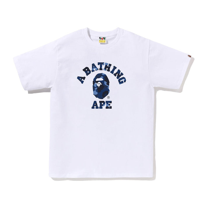 컬러 카모 콜리지 티셔츠(M) WHITE/NAVY