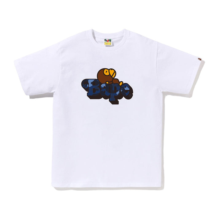 컬러 카모 마일로 온 베이프 티셔츠(M) WHITE/NAVY