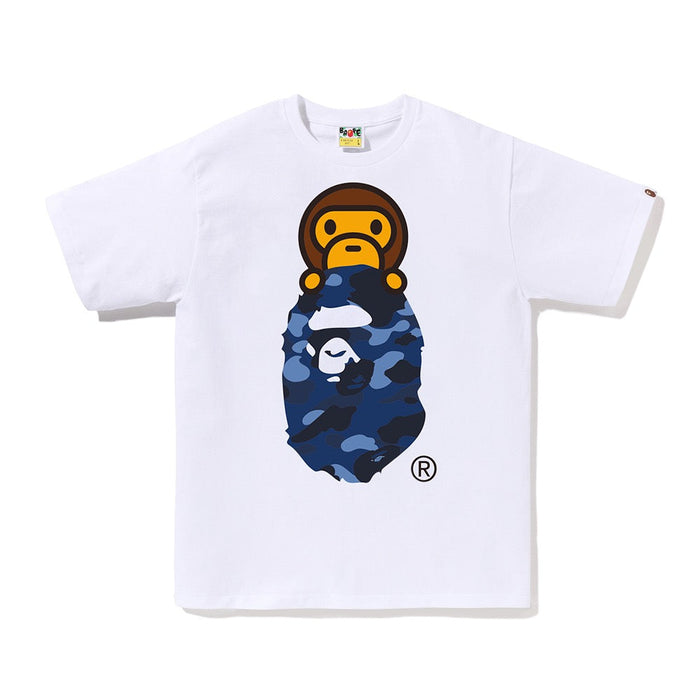 컬러 카모 마일로 온 에이프 헤드 티셔츠(W) WHITE/NAVY