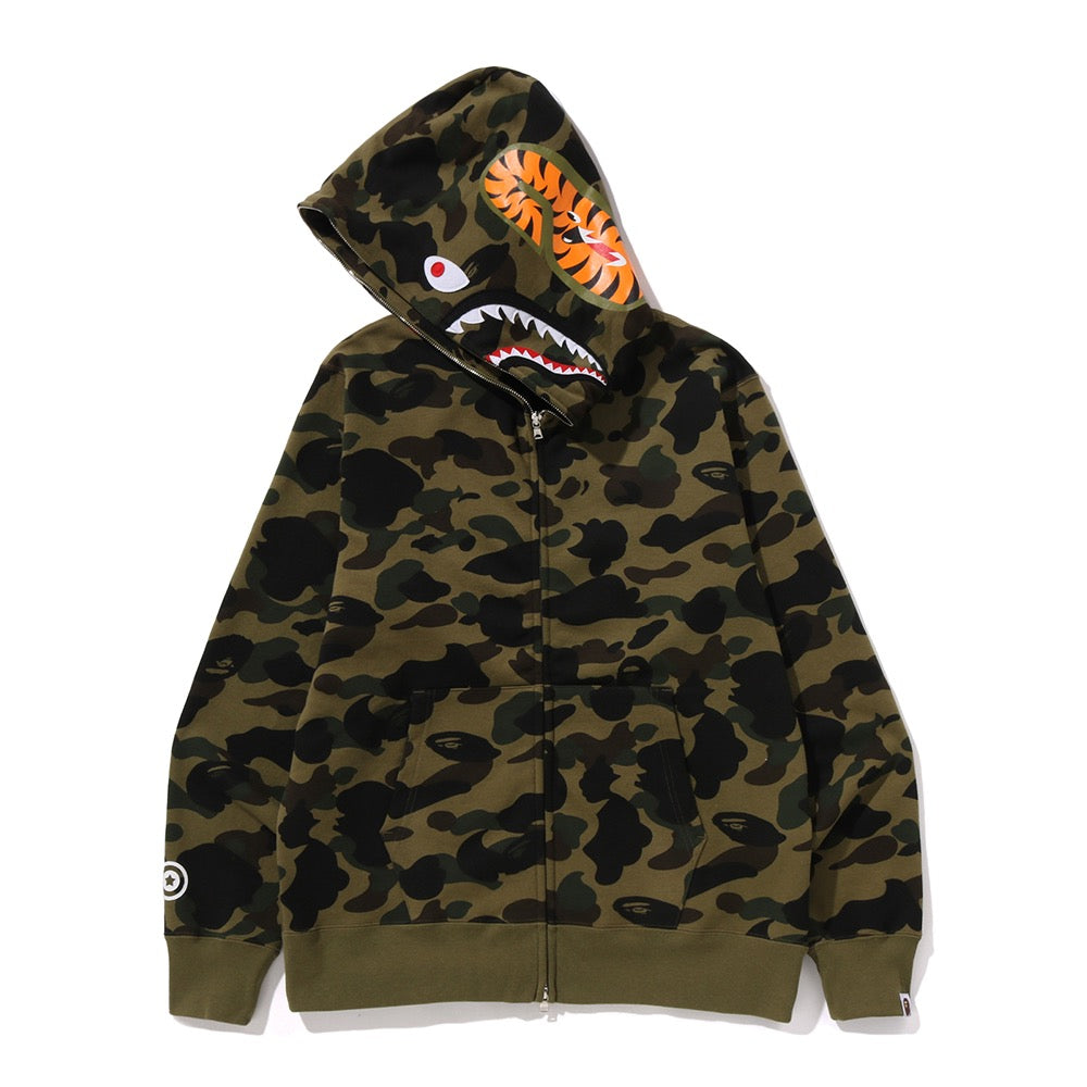 퍼스트 카모 샤크 풀 집 후드(M) GREEN