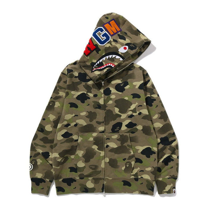 그라데이션 카모 샤크 풀 집 후드(M) OLIVEDRAB