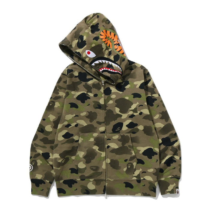 그라데이션 카모 샤크 풀 집 후드(M) OLIVEDRAB