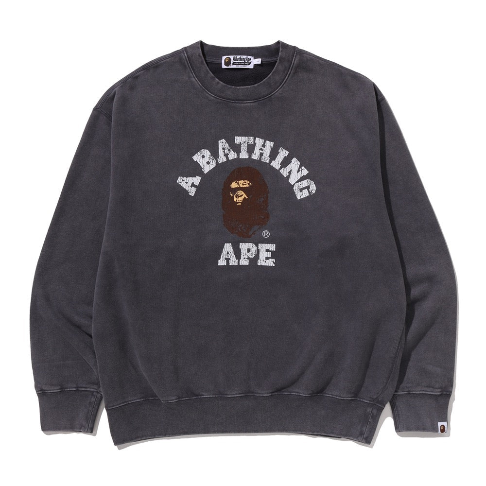 가먼트 다이 콜리지 릴렉스트 핏 크루넥 스웨트셔츠(M) CHARCOAL