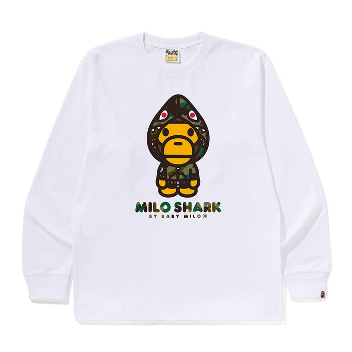 퍼스트 카모 마일로 샤크 FZH 롱슬리브 티셔츠(M) WHITE/GREEN
