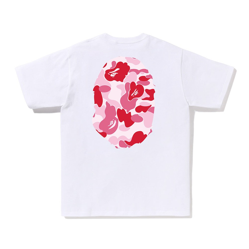 ABC 카모 빅 에이프 헤드 티셔츠(M) WHITE/PINK