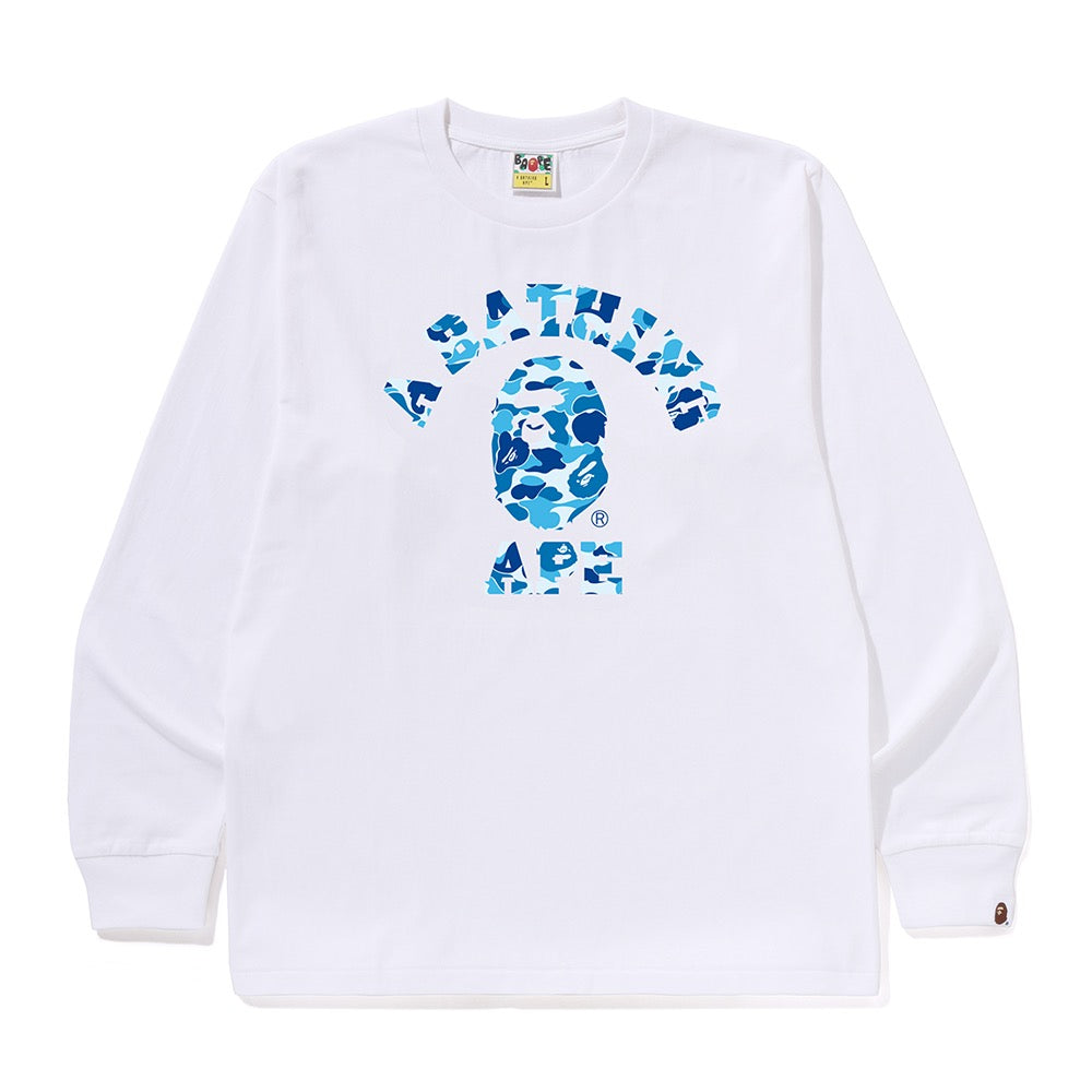 ABC 카모 콜리지 롱슬리브 티셔츠(M) WHITE/BLUE